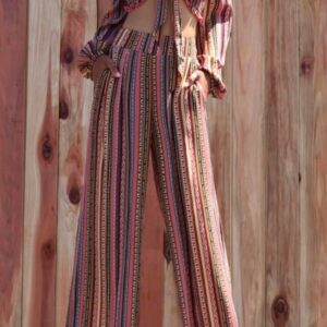 Boho Stripe Wide Leg Set