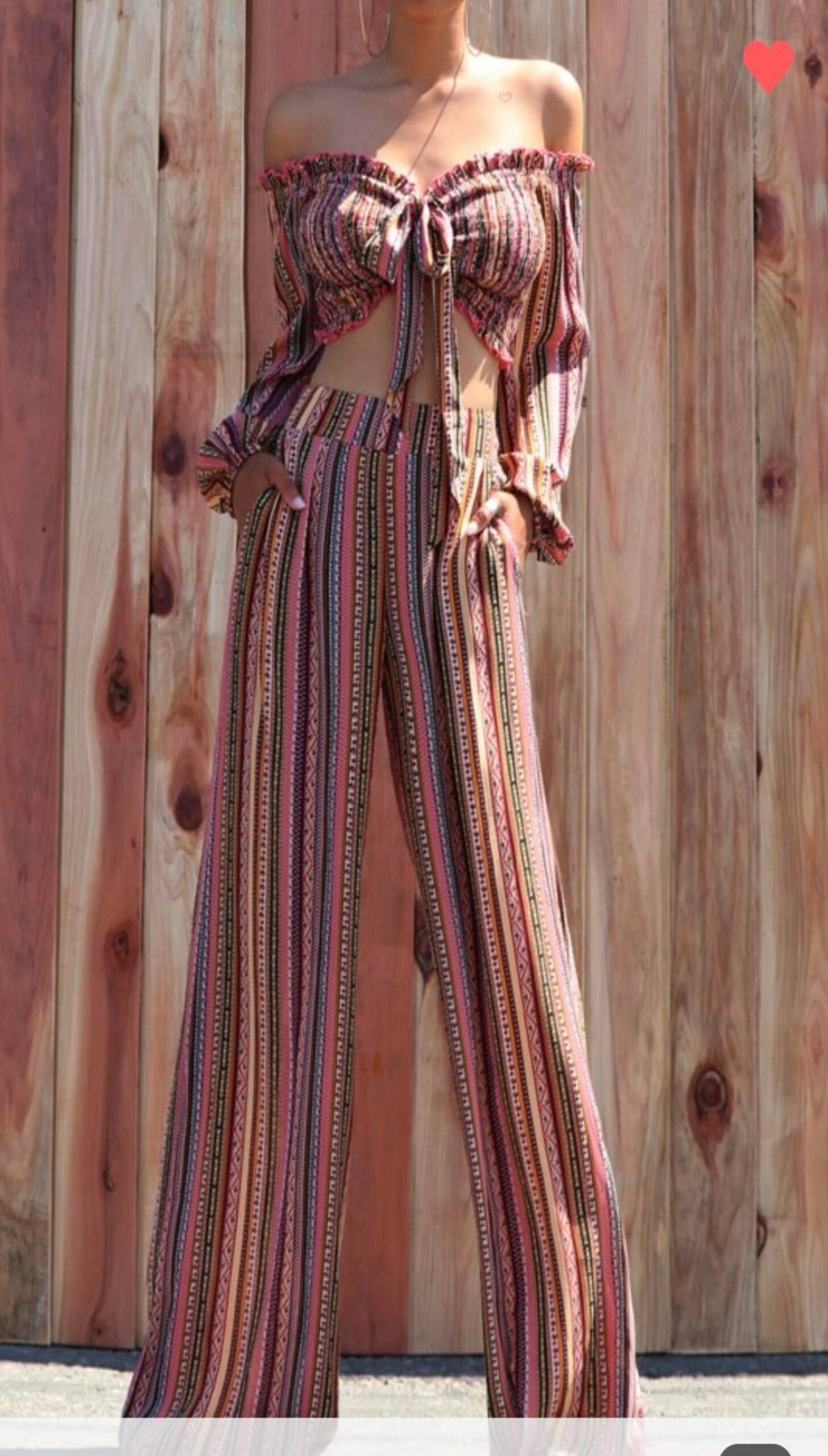 Boho Stripe Wide Leg Set