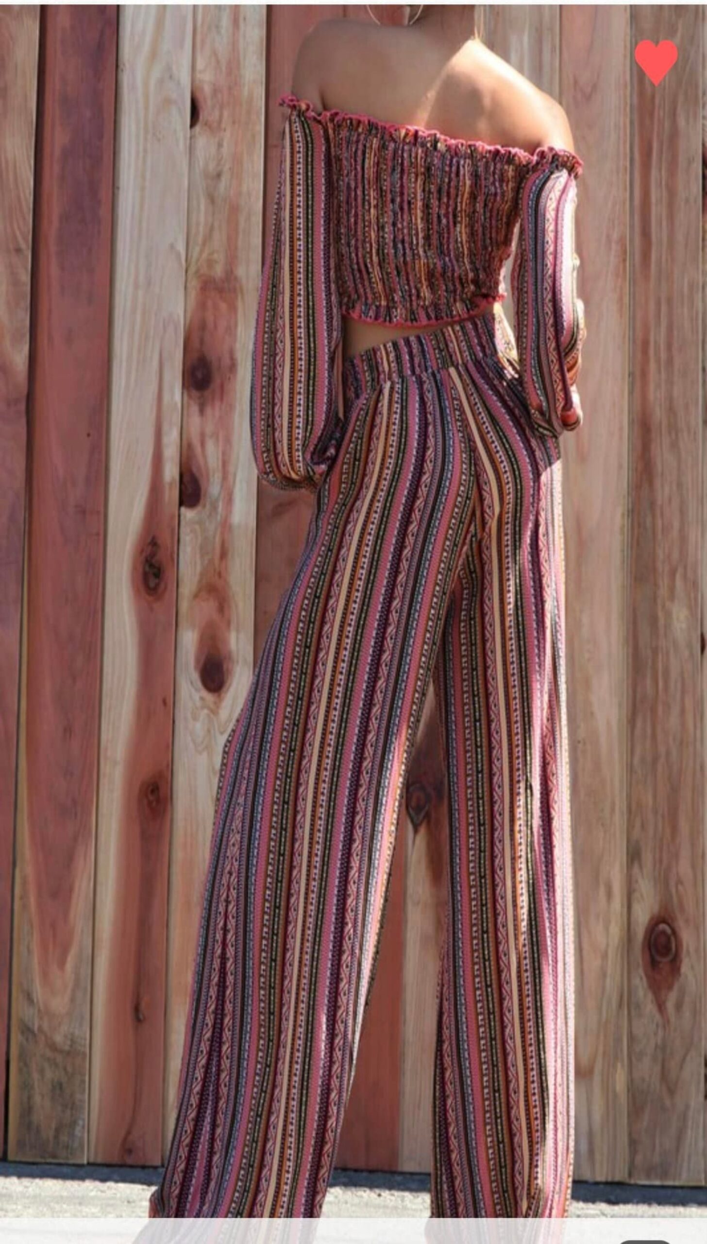 Boho Stripe Wide Leg Set - Image 3