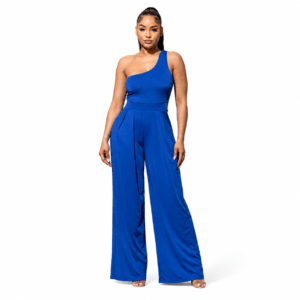 Royal Blue One Shoulder Jumpsuit